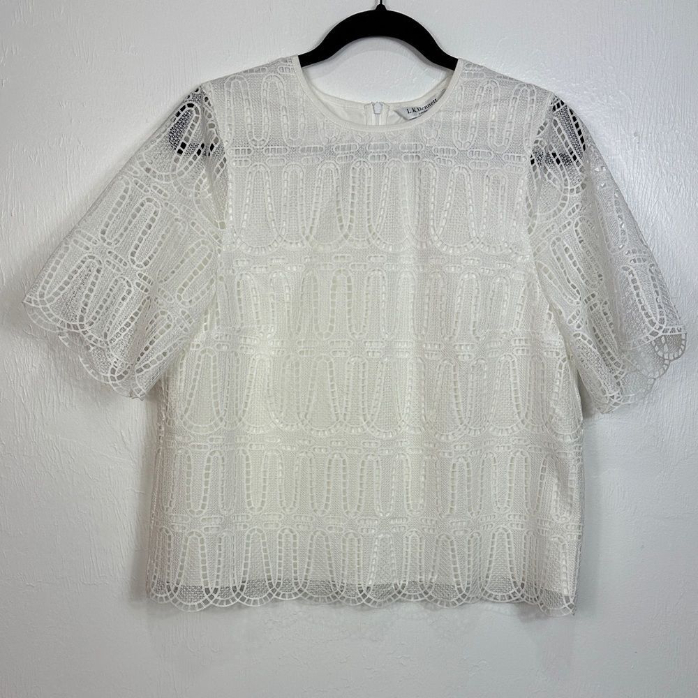 LK Bennett Ivory Lace Top - Picture 2 of 8